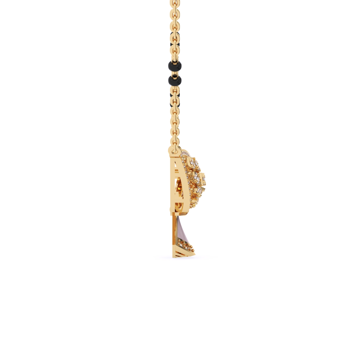 Stylish Leaf Round Lab Grown Mangalsutra